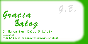 gracia balog business card